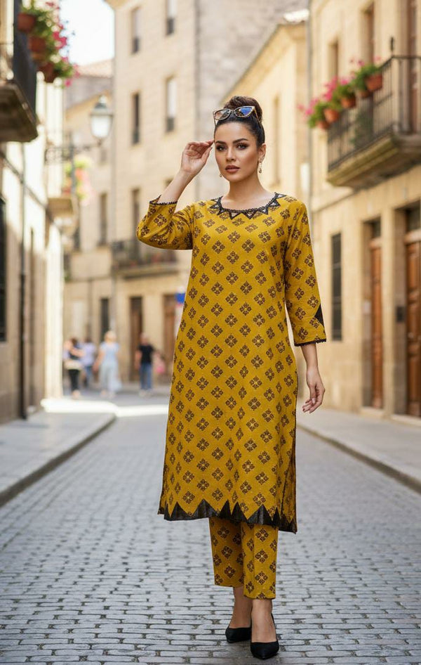 KHADDAR FANCY LACE 2PC