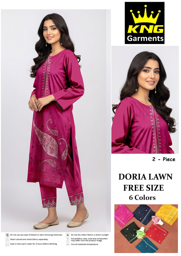 Doria Lawn Embroidery 2PC Suit