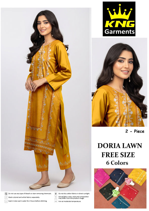 Doria Lawn Embroidery 2PC Suit