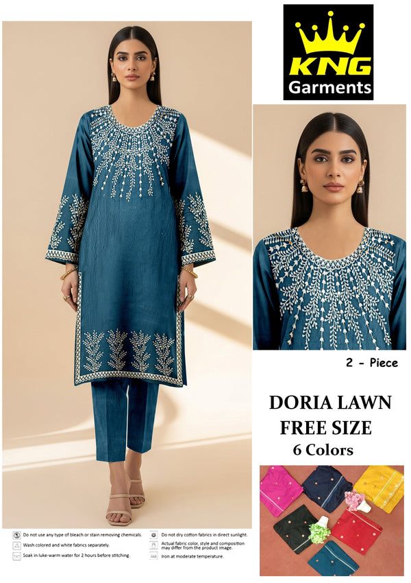 Doria Lawn Embroidery 2PC Suit