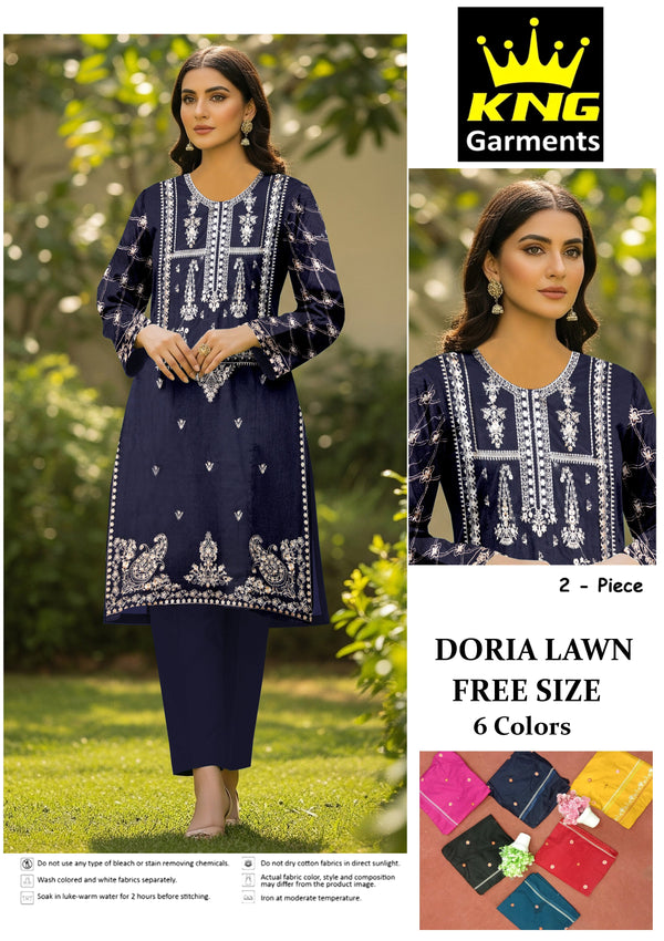 Doria Lawn Embroidery 2PC Suit