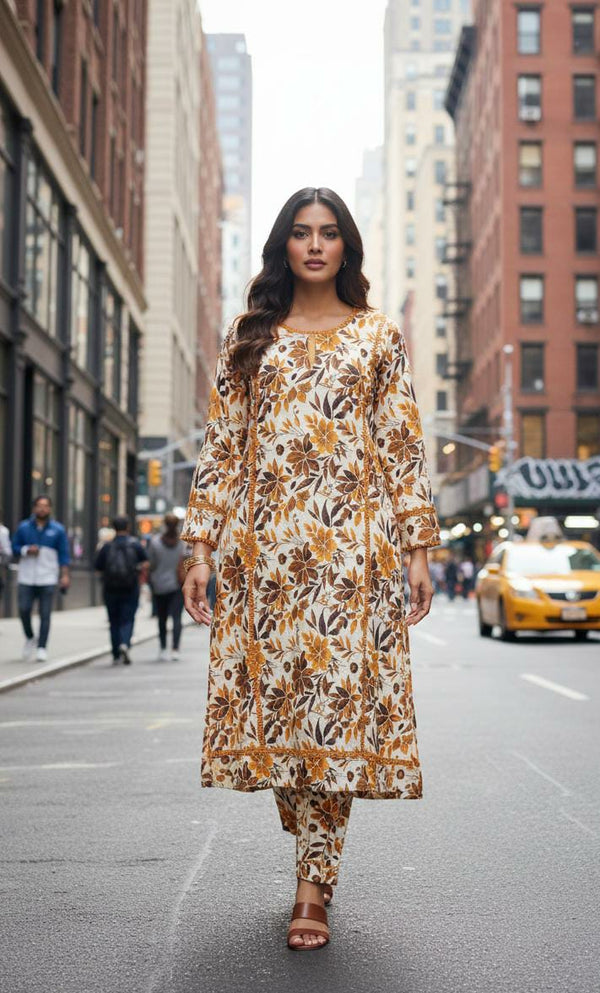 KHADDAR FANCY LACE 2PC