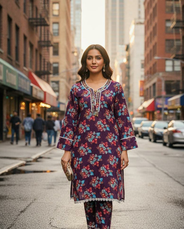 Khaddar Print Hand Made 2pc