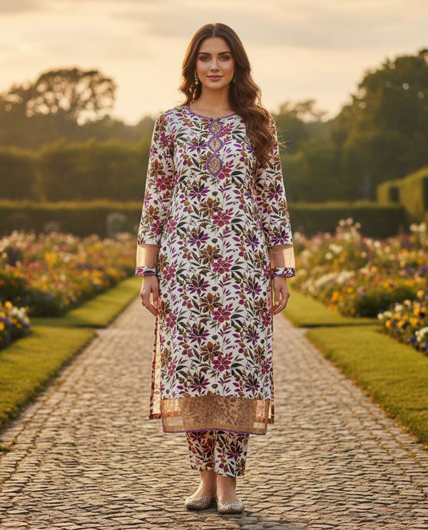 KHADDAR FANCY LACE 2PC