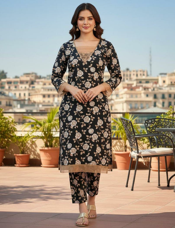 KHADDAR FANCY LACE 2PC