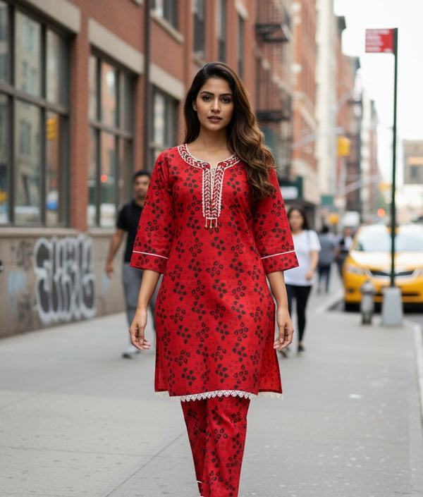 Khaddar Print Hand Made 2pc